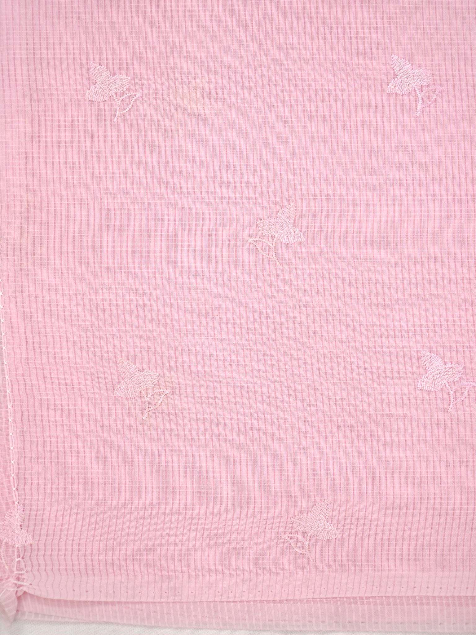 Soft Kota Silk Embroidered Saree – Pink