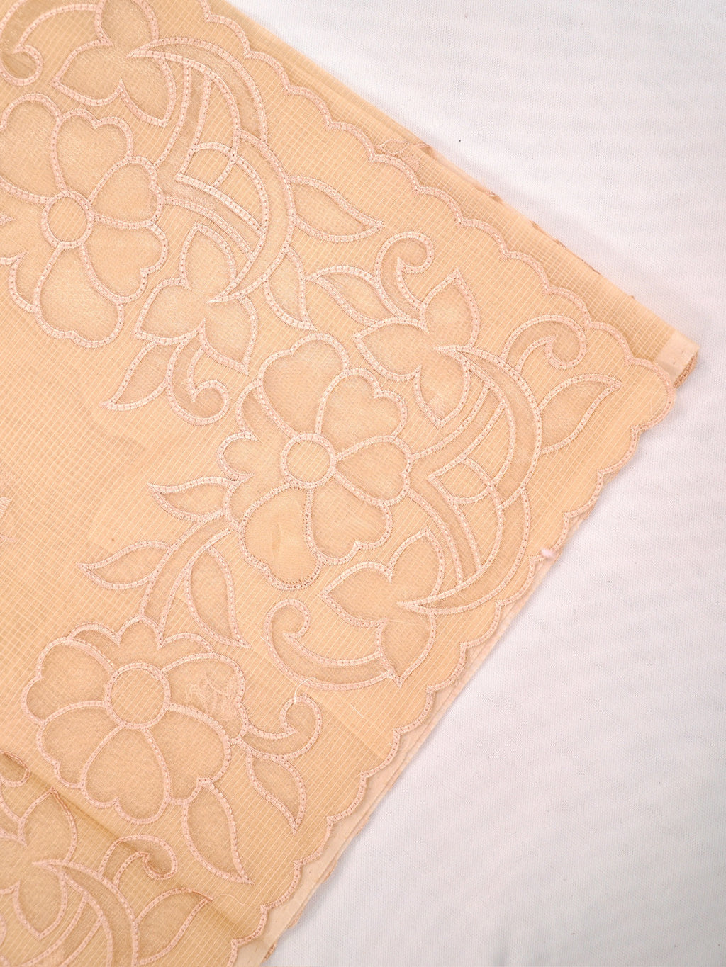 Soft Kota Silk Embroidered Saree – Beige