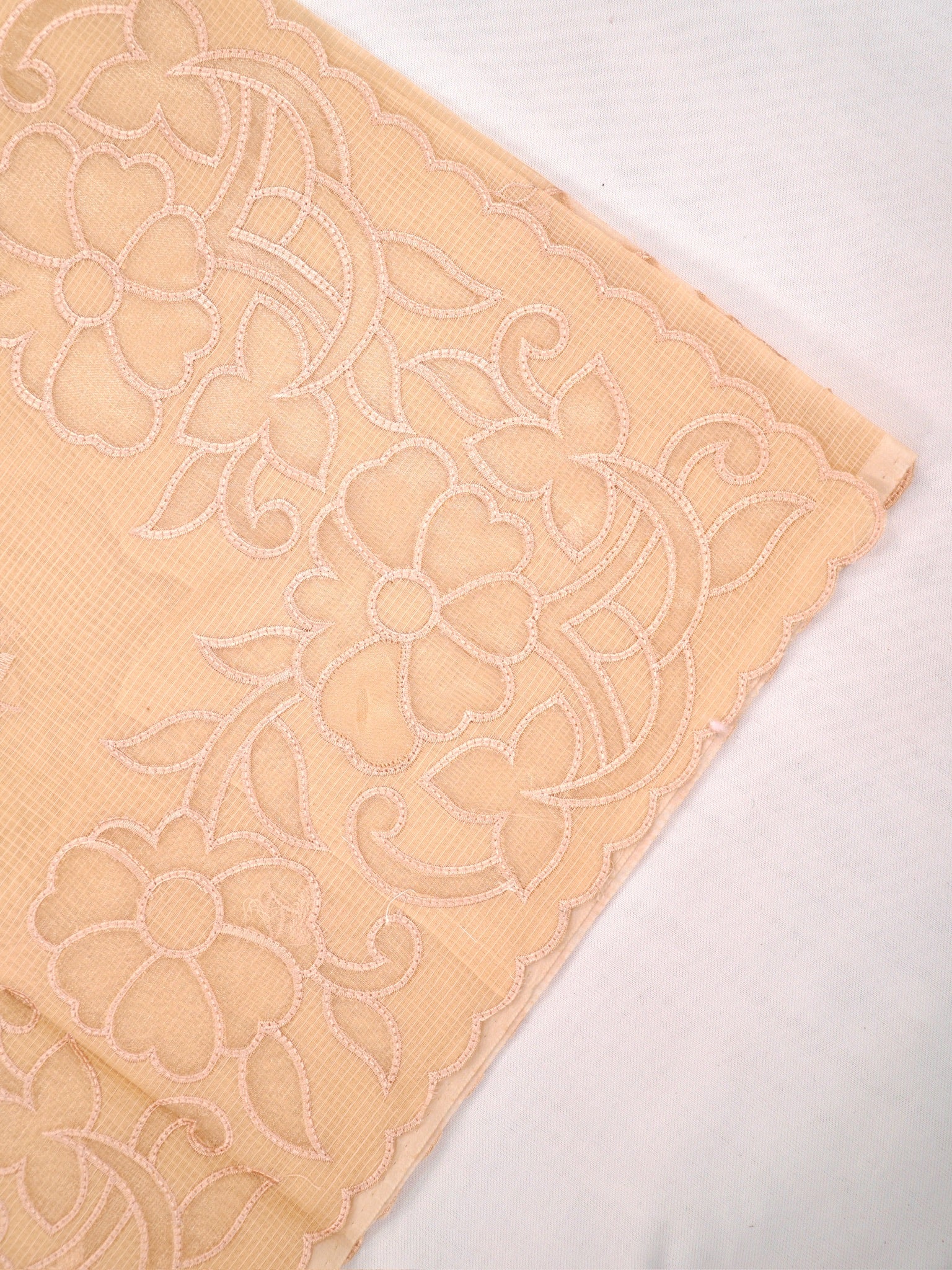 Soft Kota Silk Embroidered Saree – Beige