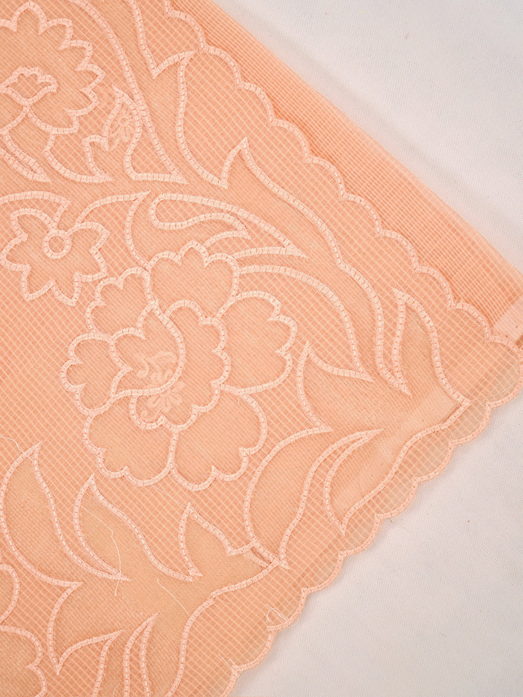 Soft Kota Silk Embroidered Saree – Peach