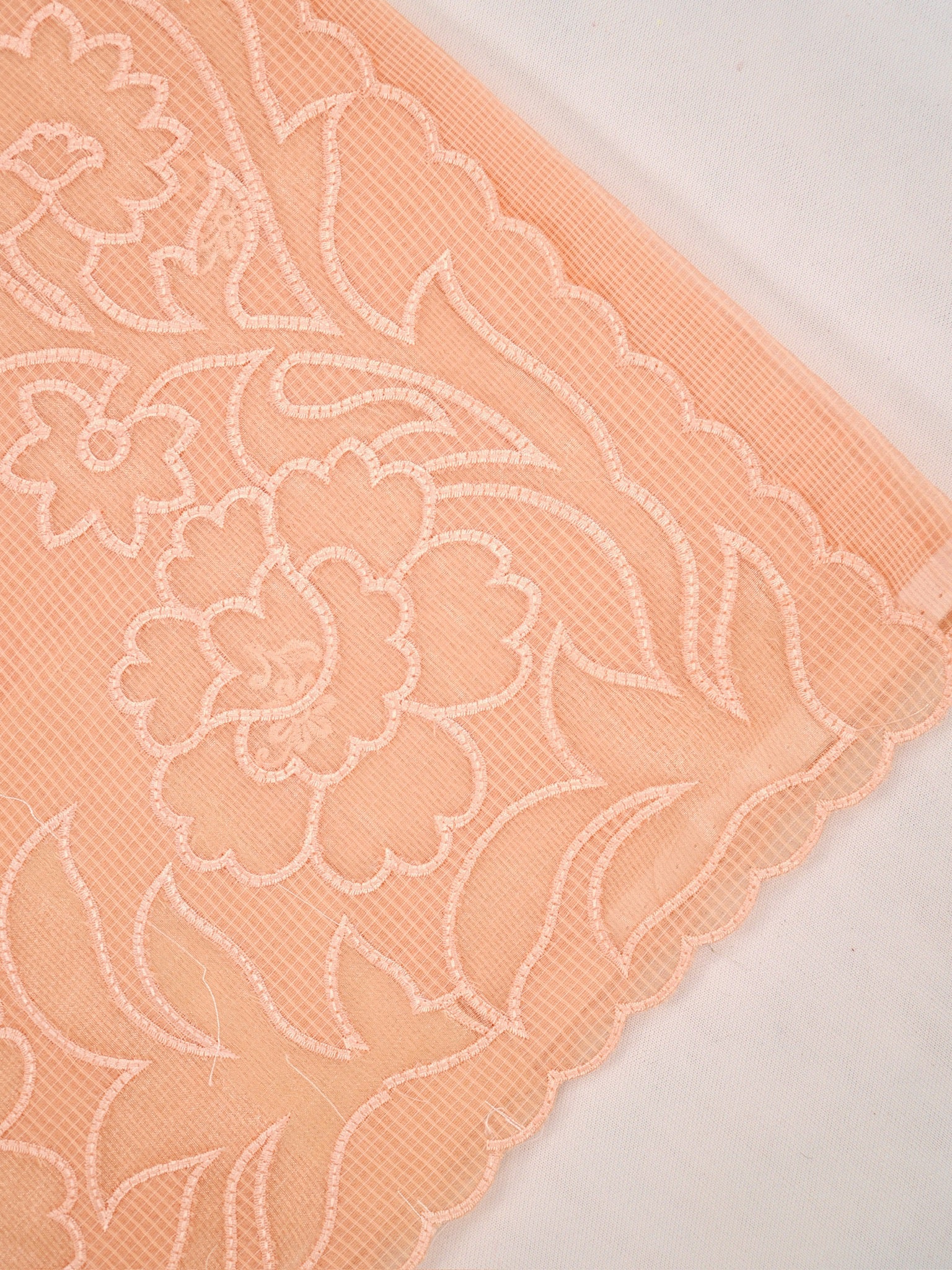 Soft Kota Silk Embroidered Saree – Peach