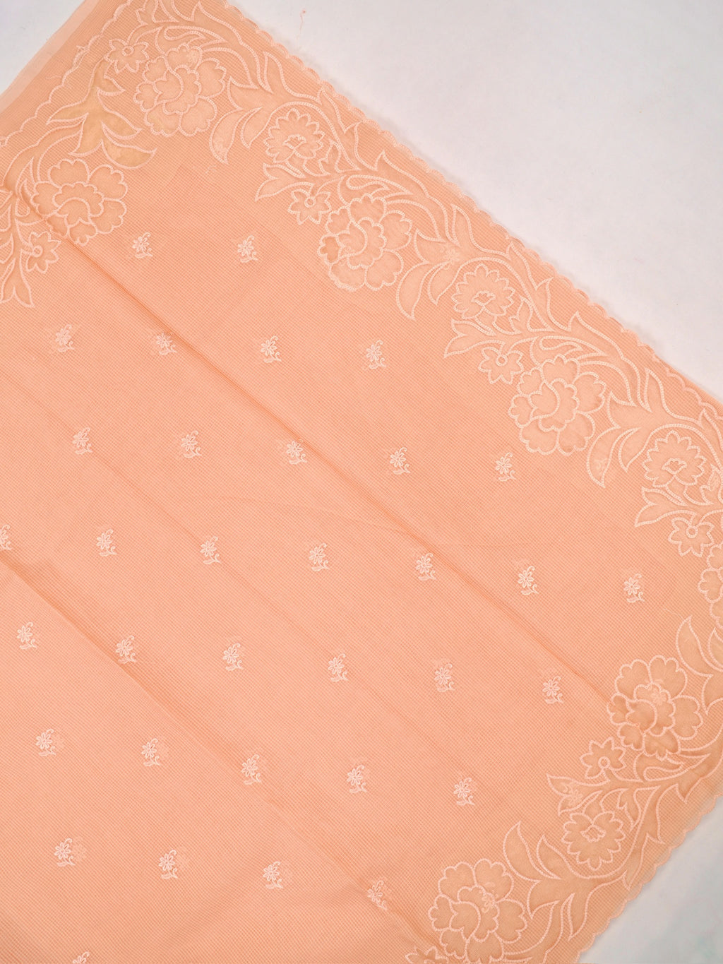 Soft Kota Silk Embroidered Saree – Peach
