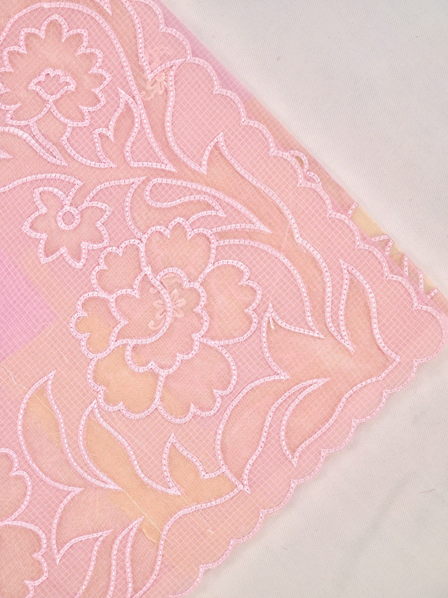 Soft Kota Silk Embroidered Saree – Baby Pink