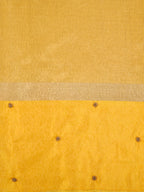 Champagne Gold & Mustard Yellow Contrast Tissue Silk Saree with Zardozi Handwork