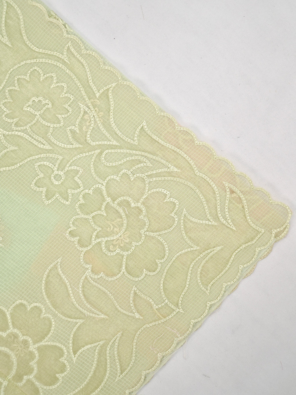 Pista Green Kota Silk Embroidery Saree