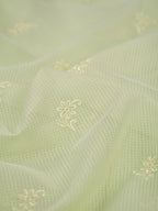 Pista Green Kota Silk Embroidery Saree