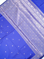 Royal Blue Banarasi Semi Soft Katan Silk Saree with Silver Zari