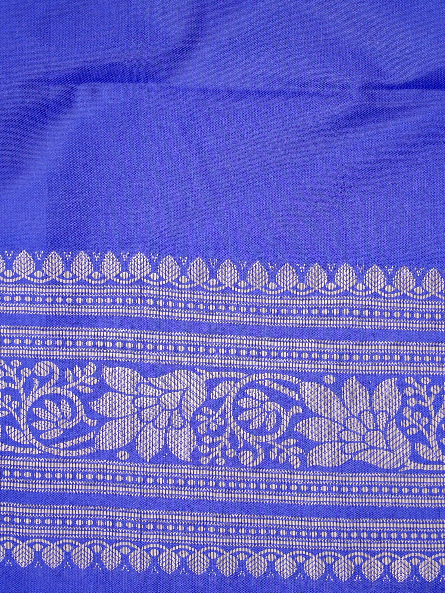Royal Blue Banarasi Semi Soft Katan Silk Saree with Silver Zari