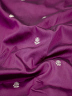 Magenta Purple Banarasi Semi Soft Katan Silk Saree with Silver Zari