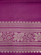 Magenta Purple Banarasi Semi Soft Katan Silk Saree with Silver Zari