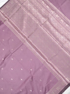 Mauve Lavender Banarasi Semi Soft Katan Silk Saree with Silver Zari