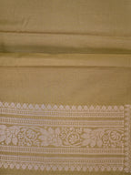 Olive Green Banarasi Semi Soft Katan Silk Saree with Silver Zari