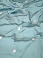 Sea Green Banarasi Semi Soft Katan Silk Saree with Silver Zari