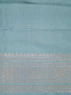 Sea Green Banarasi Semi Soft Katan Silk Saree with Silver Zari
