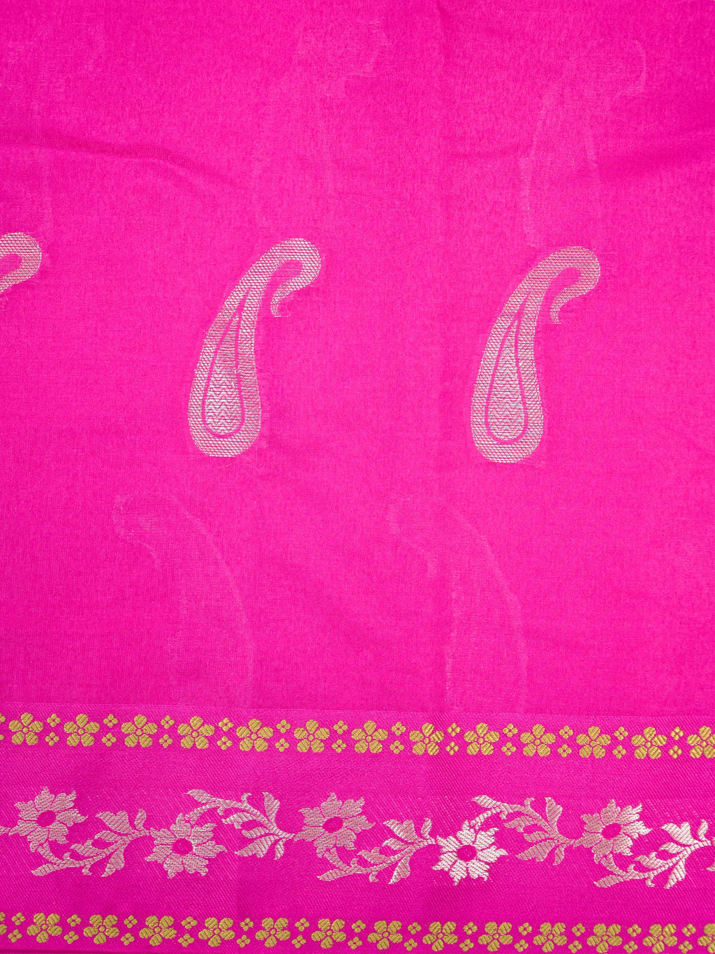 Rani Pink Semi Soft Silk Saree with Silver Zari Weave