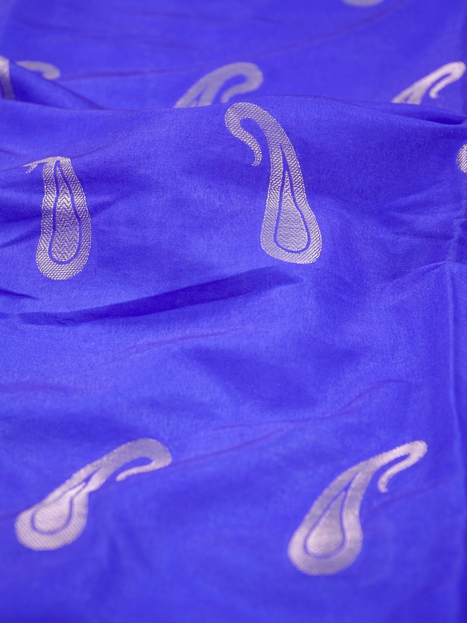 Royal Blue Semi Soft Silk Saree with Silver Zari Weave