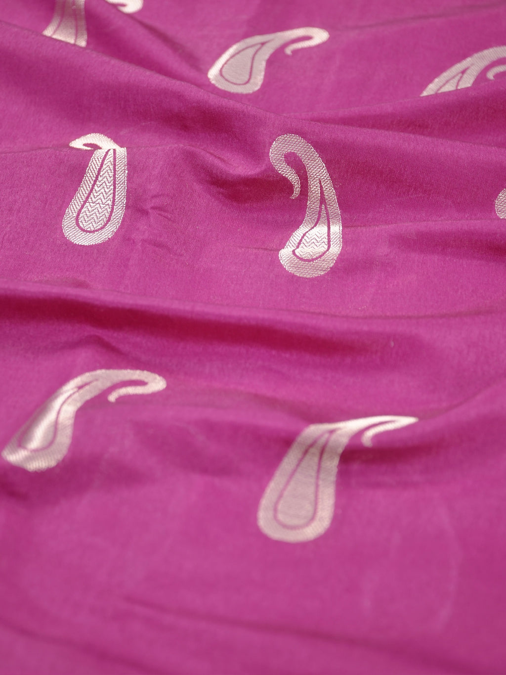 Magenta Purple Semi Soft Silk Saree with Silver Zari Weave