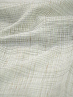 Sage Green & Beige Checked Banarasi Semi Soft Cotton Silk Saree