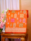 Vibrant Orange Banarasi Soft Kota Silk Saree with Meenakari Zari Buttis