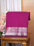 Magenta Banarasi Soft Silk Saree with Meenakari Zari Weaving