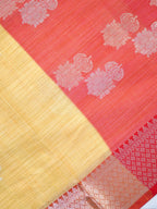 Pale Sunshine Yellow Banarasi Soft Kota Silk Saree with Zari Buttis
