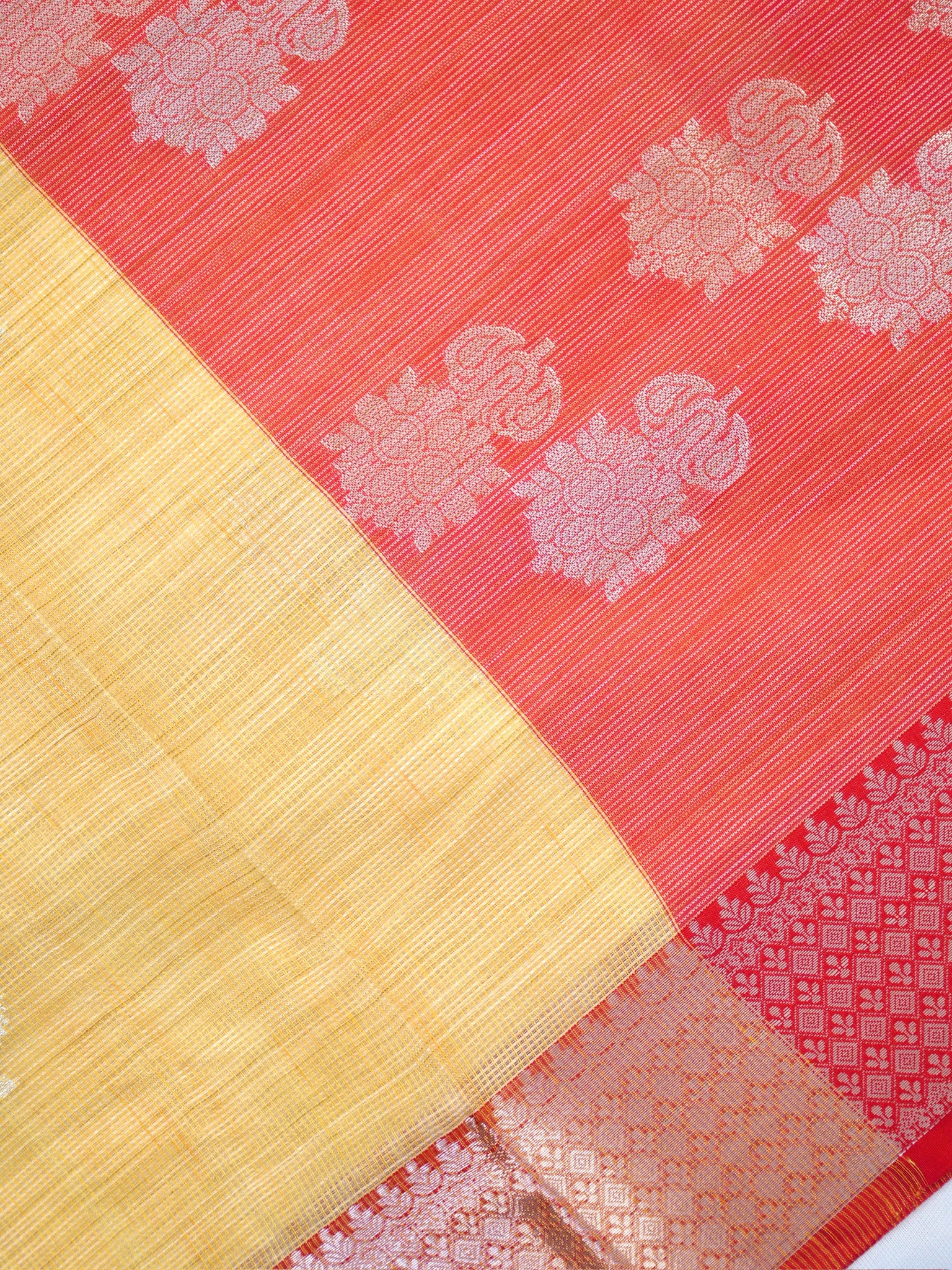 Pale Sunshine Yellow Banarasi Soft Kota Silk Saree with Zari Buttis