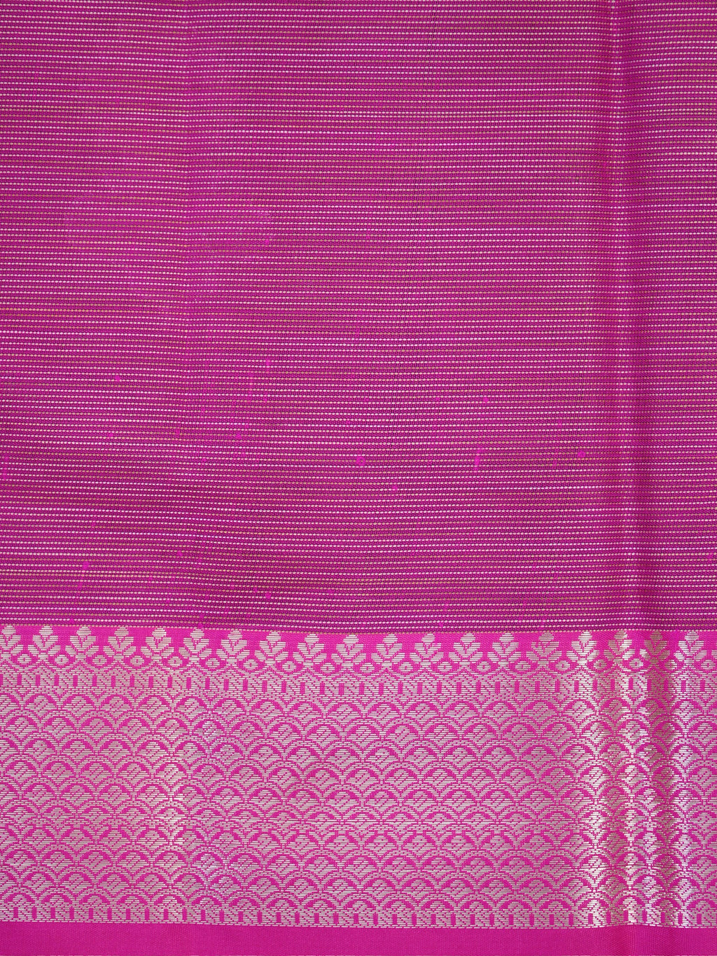 Olive Green & Rani Pink Banarasi Soft Kota Silk Saree with Silver Zari Motifs