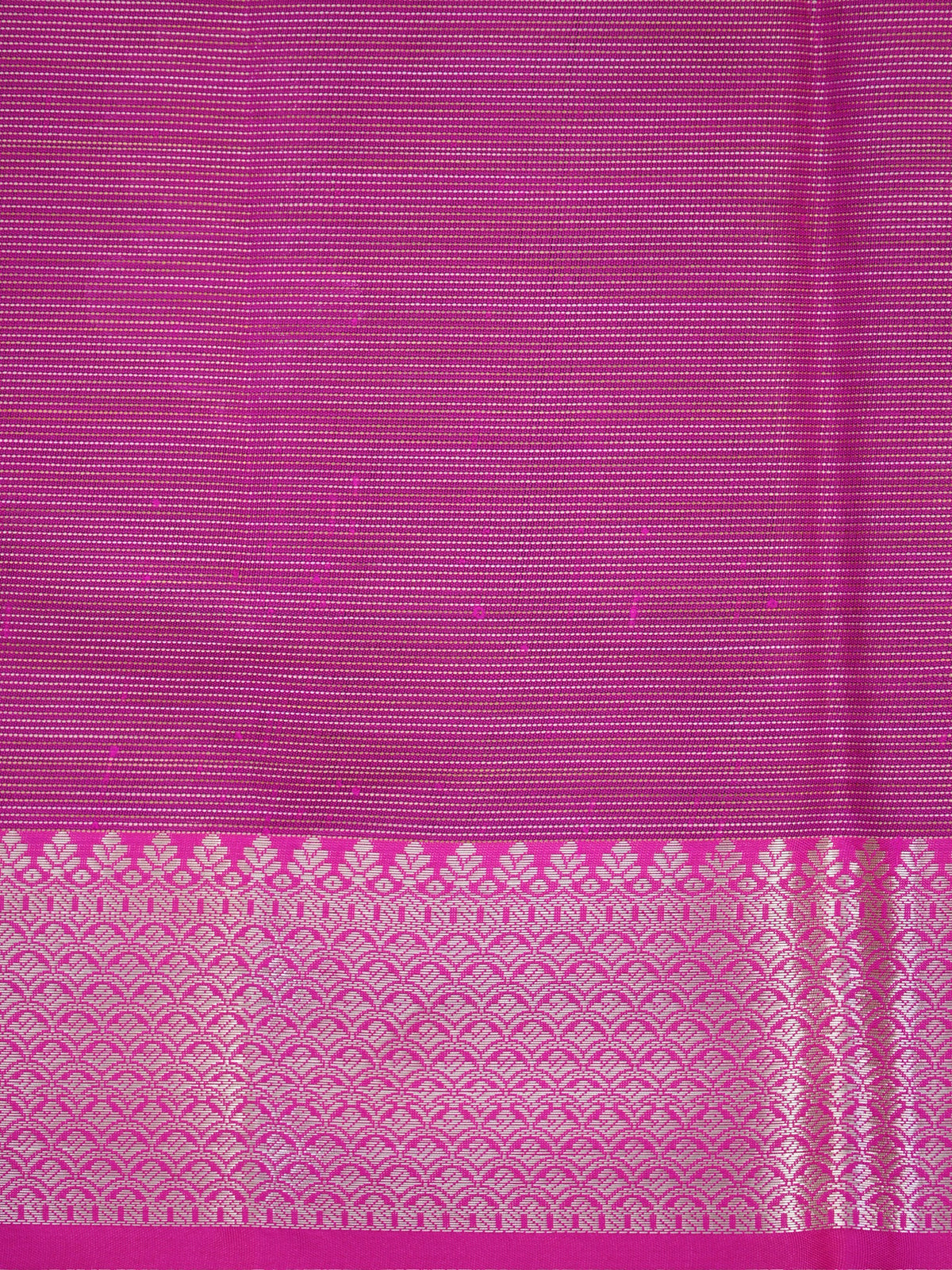 Olive Green & Rani Pink Banarasi Soft Kota Silk Saree with Silver Zari Motifs