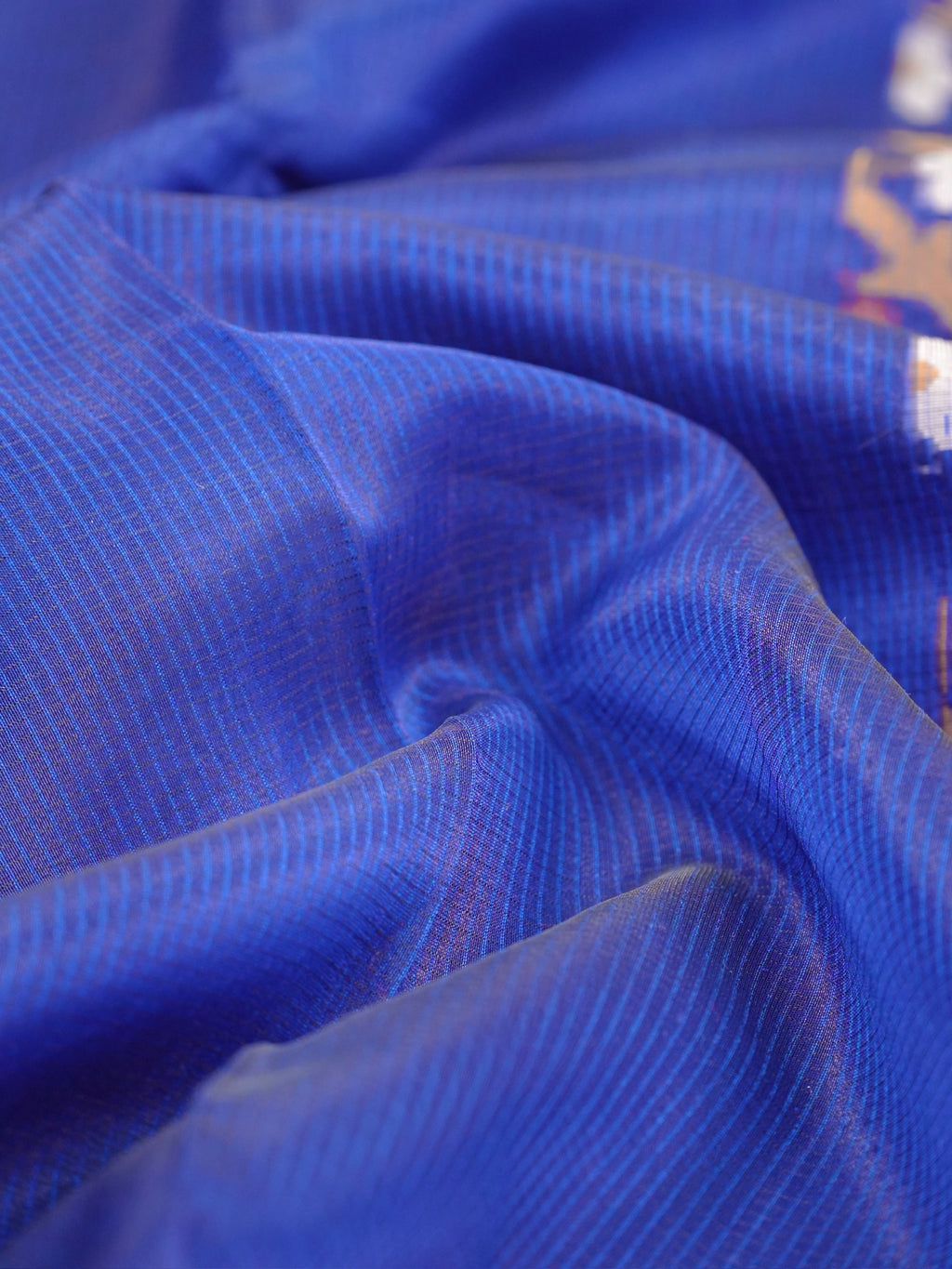 Royal Blue Banarasi Soft Kota Silk Saree with Geometric Floral Jamdani Pallu