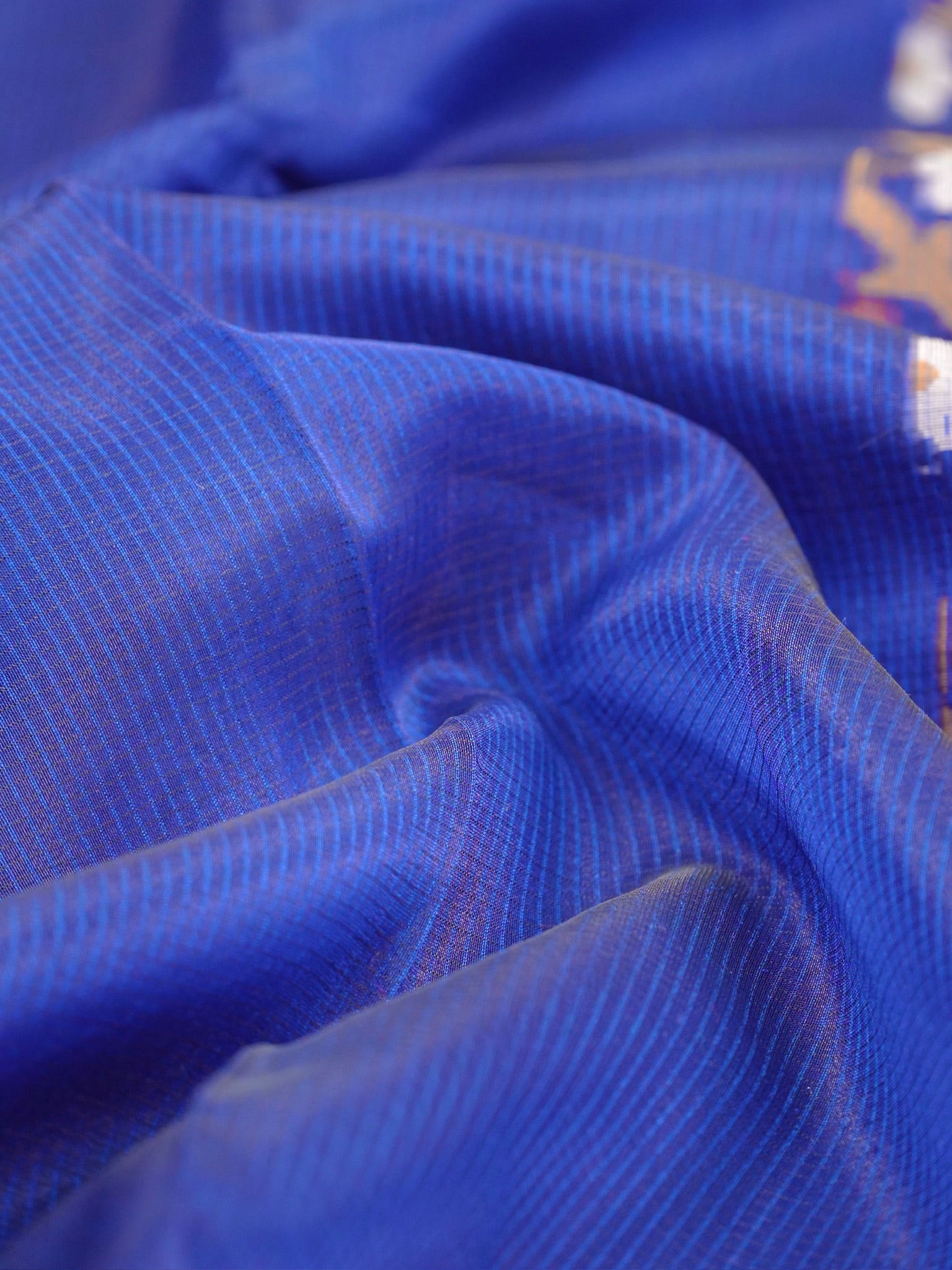 Royal Blue Banarasi Soft Kota Silk Saree with Geometric Floral Jamdani Pallu