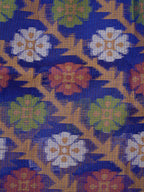 Royal Blue Banarasi Soft Kota Silk Saree with Geometric Floral Jamdani Pallu