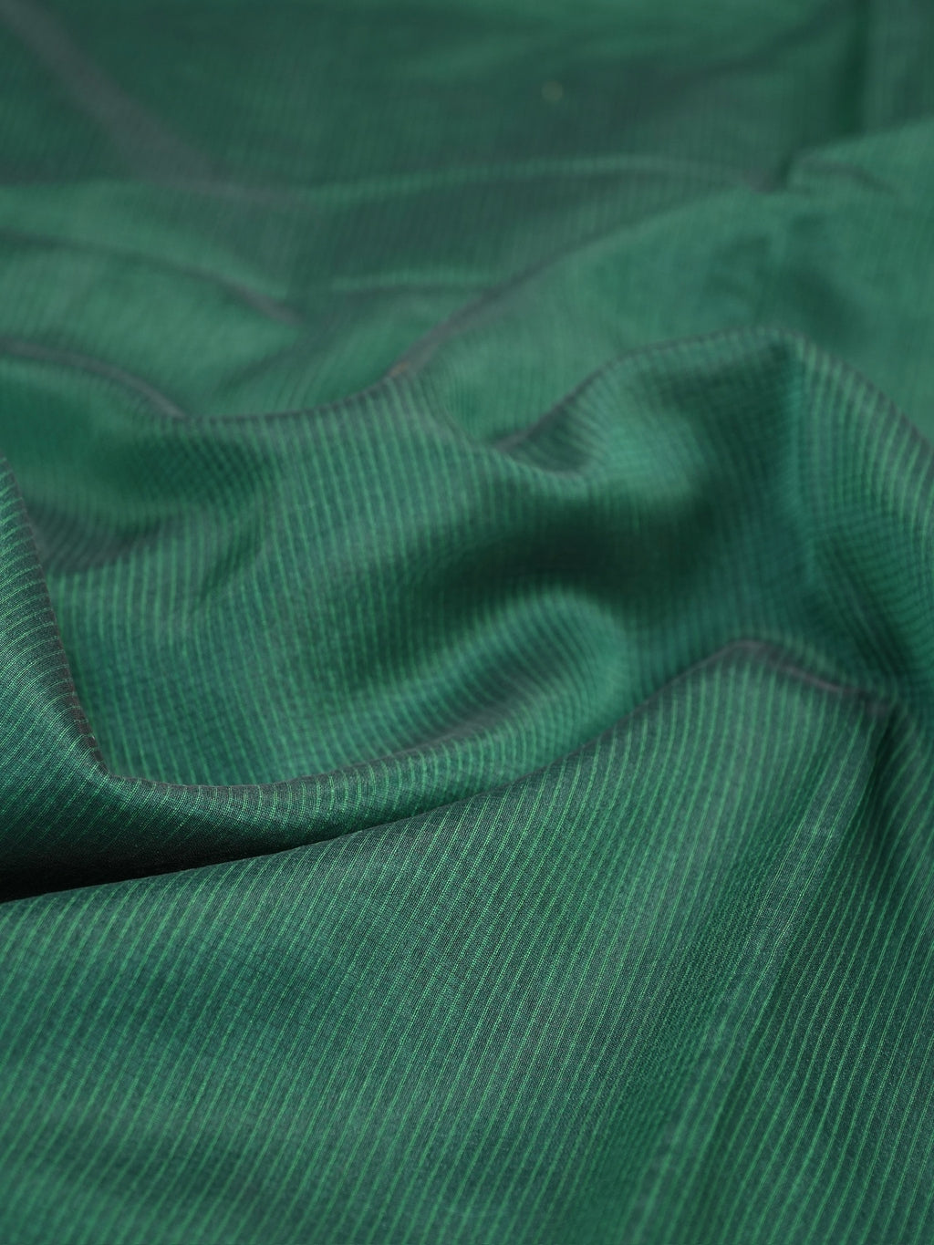 Bottle Green Banarasi Soft Kota Silk Saree with Floral Jamdani Pallu