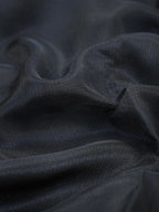 Charcoal Black Banarasi Soft Kota Silk Saree with Floral Jamdani Pallu