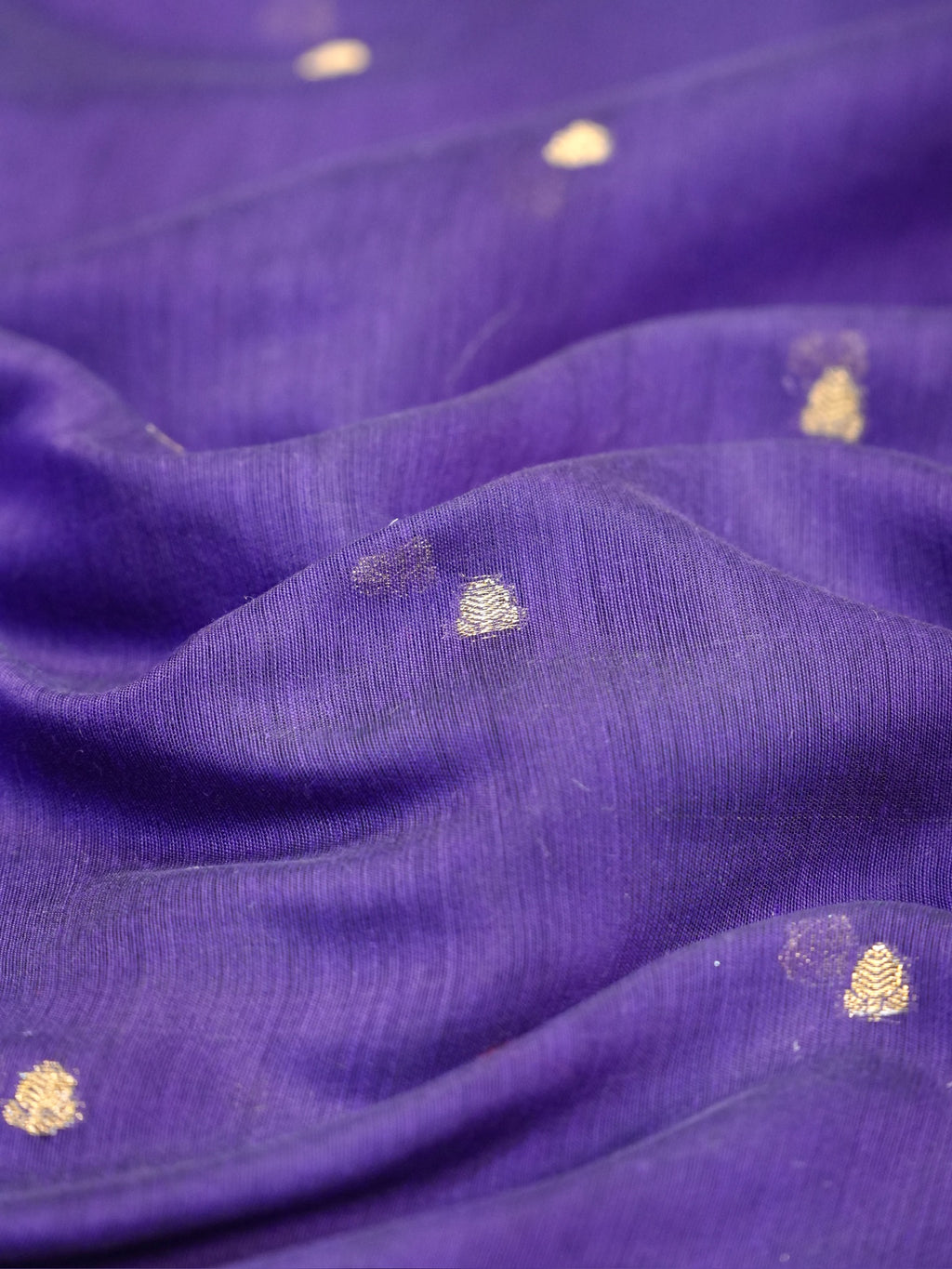 Purple & Sky Blue Banarasi Soft Cotton Silk Saree with Zari Buttis