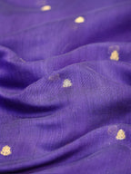 Purple & Sky Blue Banarasi Soft Cotton Silk Saree with Zari Buttis