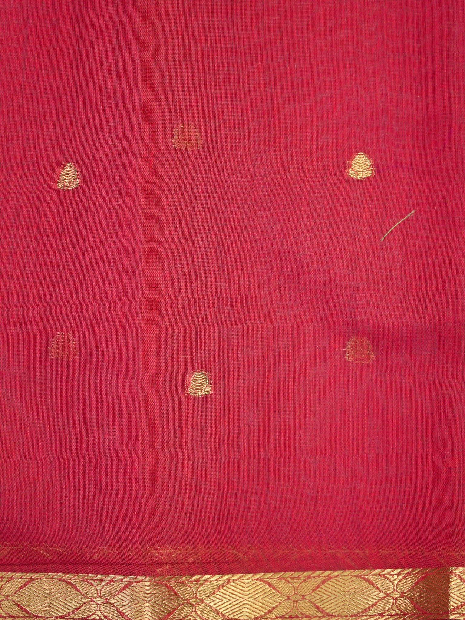 Black &  Red Banarasi Soft Cotton Silk Saree with Zari Buttis
