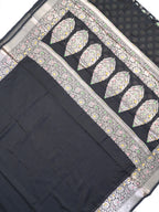 Black Banarasi Soft Silk Saree with Meenakari Zari Weaving