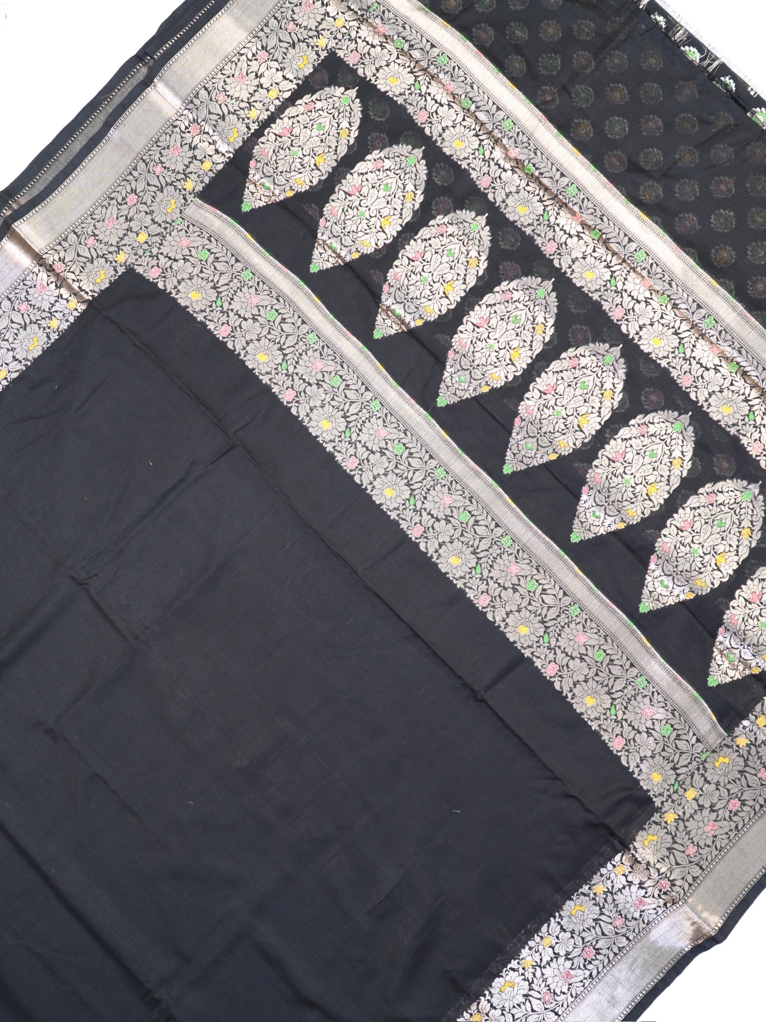 Black Banarasi Soft Silk Saree with Meenakari Zari Weaving