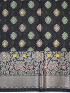 Black Banarasi Soft Silk Saree with Meenakari Zari Weaving