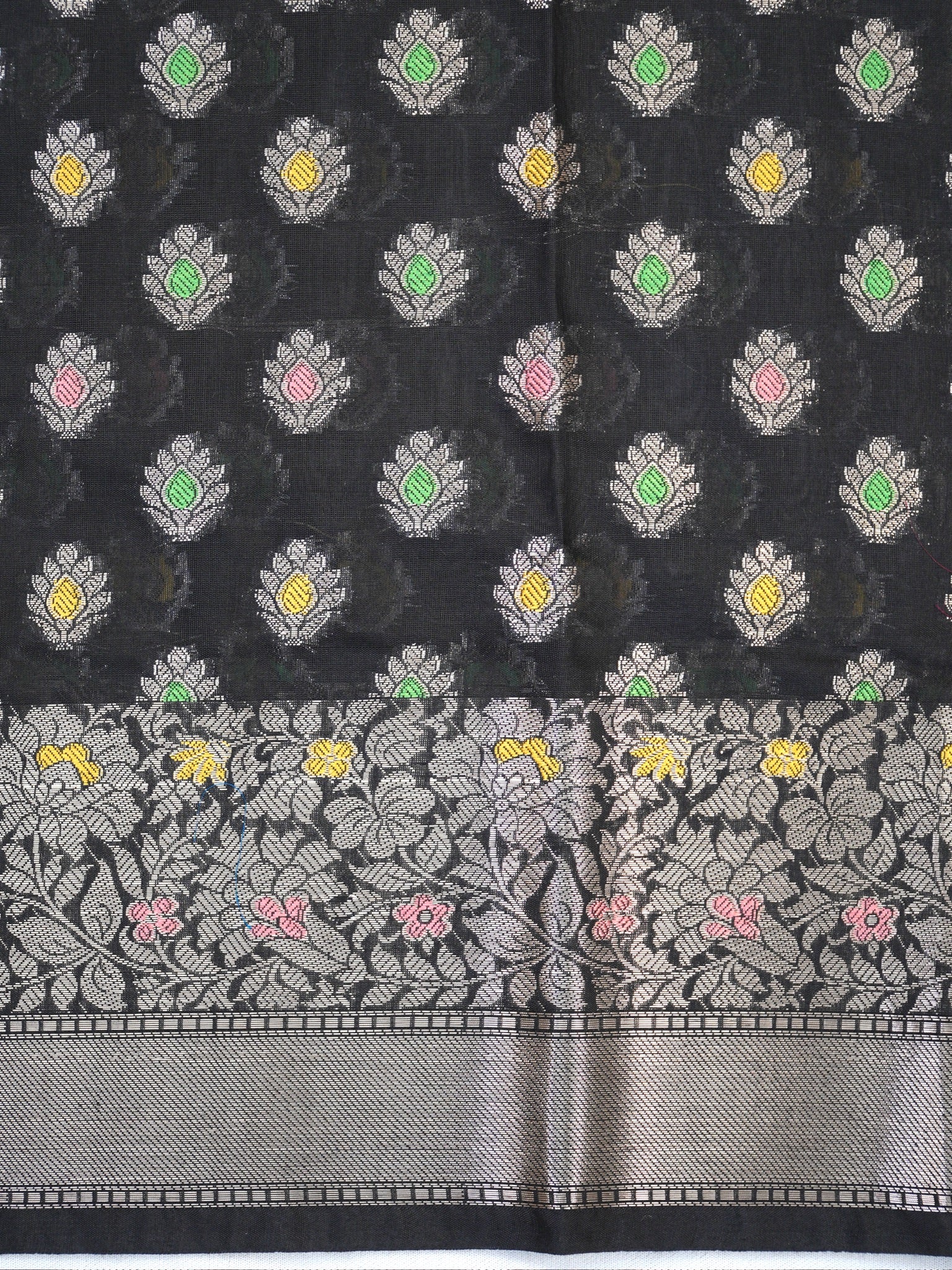 Black Banarasi Soft Silk Saree with Meenakari Zari Weaving