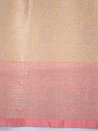 Multicolor Pastels Banarasi Soft Organza Silk Saree with Village Landscape Zari Weave
