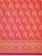 Red Banarasi Soft Kota Silk Saree with Meenakari Zari Motifs