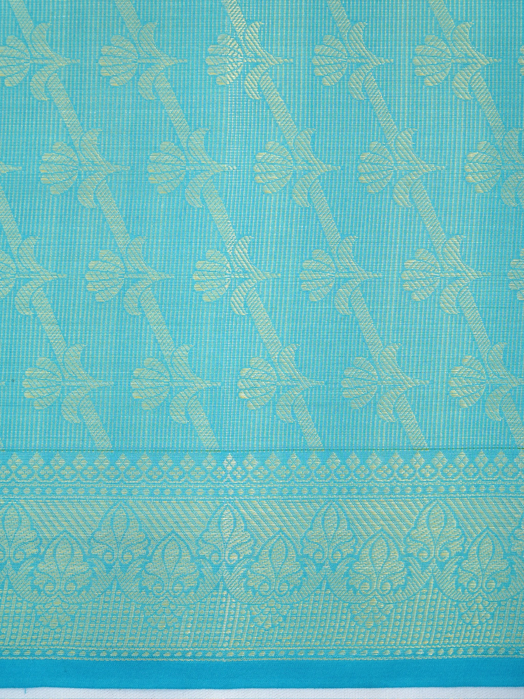Sky Blue Banarasi Soft Kota Silk Saree with Meenakari Zari Motifs