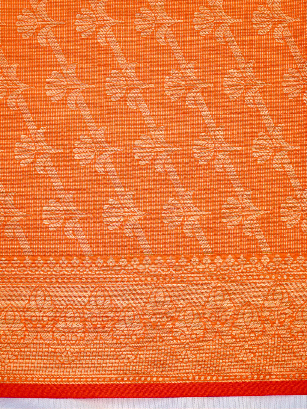 Vibrant Orange Banarasi Soft Kota Silk Saree with Meenakari Zari Buttis