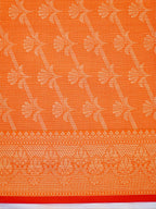 Vibrant Orange Banarasi Soft Kota Silk Saree with Meenakari Zari Buttis