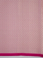 Charcoal Grey & Baby Pink Woven Jaal Banarasi Soft Silk Saree