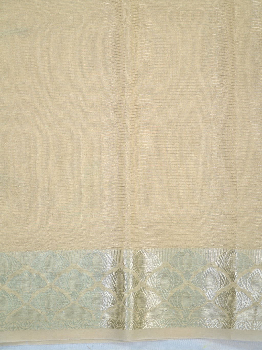 Ash Grey & Beige Banarasi Soft Cotton Silk Saree with Woven Borders