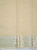 Ash Grey & Beige Banarasi Soft Cotton Silk Saree with Woven Borders