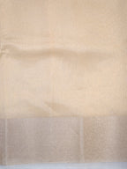 Pastel Sea Green & Beige Banarasi Soft Cotton Silk Saree with Zari Borders