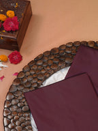 Deep Wine Banarasi Semi Katan Silk Saree with Antique Silver Zari Work